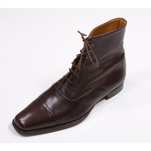 Hermes Paris Mens Brown Captoe Ankle Combat Boots Eu 43.5 - US 10.5 - Picture 2 of 12